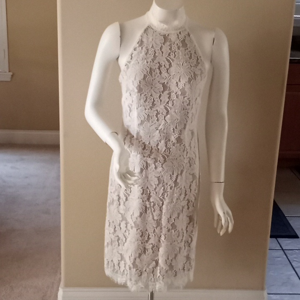 NWT JR. WOMEN'S LACE BEIGE & NUDE SOCIAL DRESS